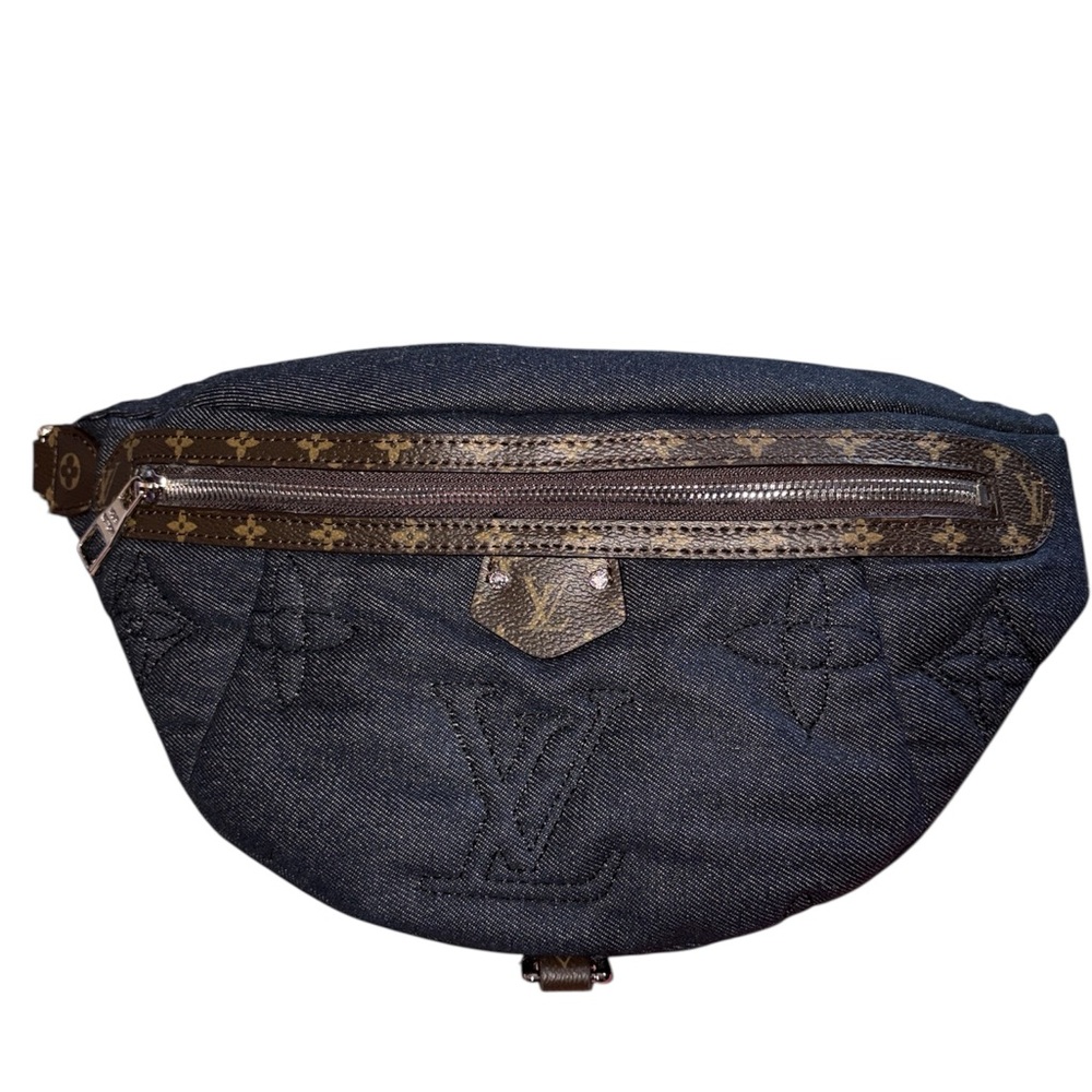 $140 FIRM Fashion Lux Denim Monogram Bumbag